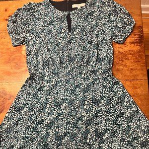 LOFT Floral Ruffle Puff Sleeve Print Dress NWT